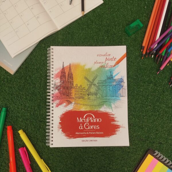 Planner de Viagem Alemanha e Países Baixos Viagem Eurotrip Livro de Colorir para Adultos