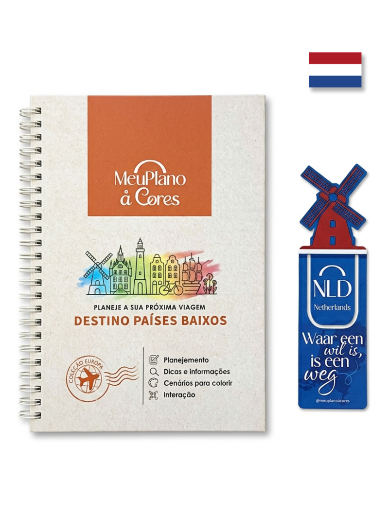 Planner de Viagem Holanda (Países Baixos) + Marcador
