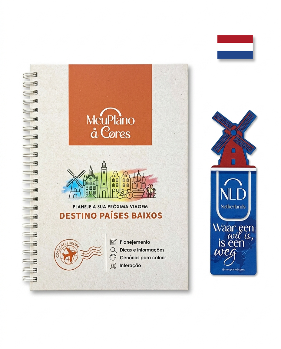 Planner de Viagem Holanda (Países Baixos) + Marcador
