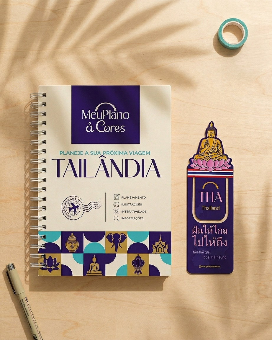 PRÉ-VENDA - Planner de Viagem Tailândia + Marcador - Imagem 2